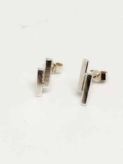 Sterling Silver twin pin earrings 